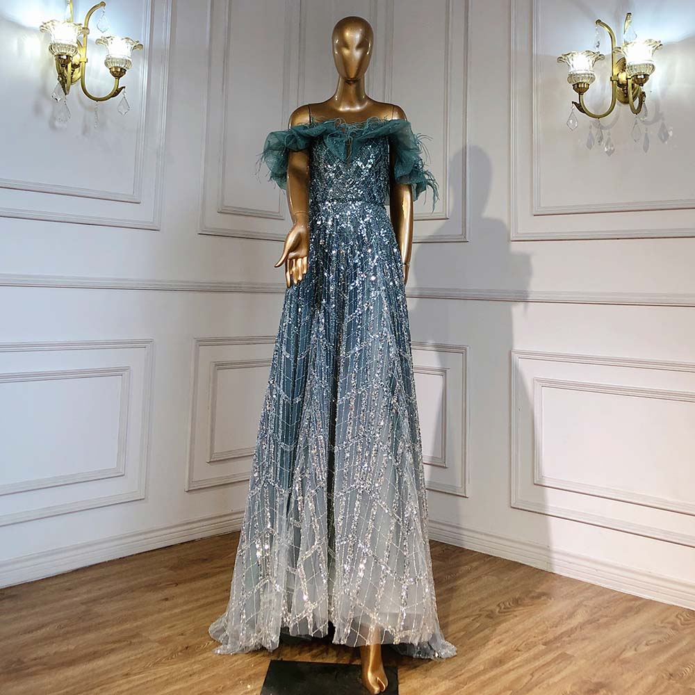 Turquoise A-Line Luxury Evening Dresses Gowns 2022 ..